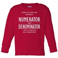 Funny Numerator And Denominator Math Fraction Toddler Long Sleeve Shirt