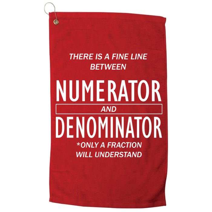 Funny Numerator And Denominator Math Fraction Golf Towel