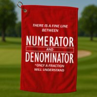 Funny Numerator And Denominator Math Fraction Golf Towel