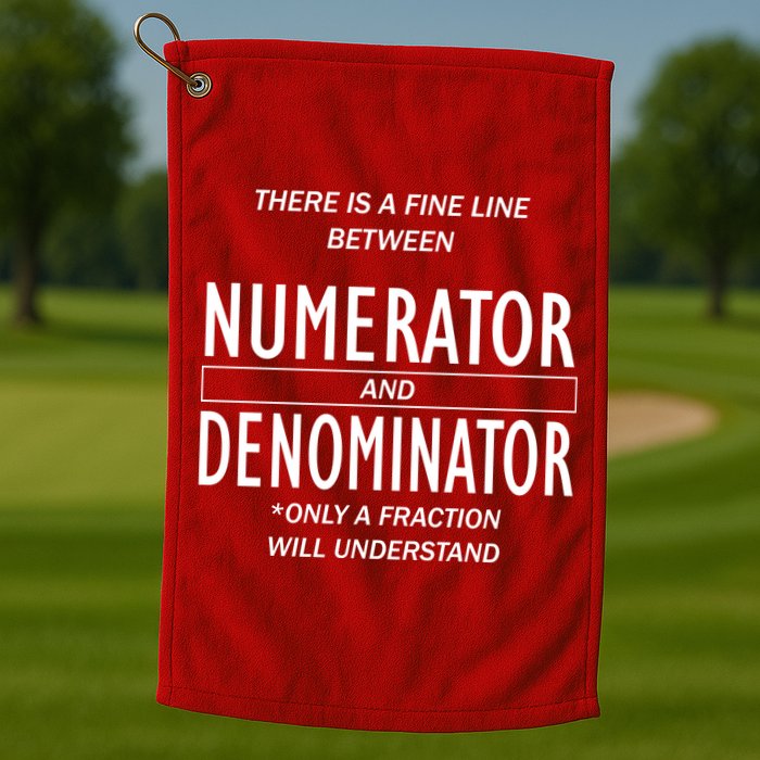Funny Numerator And Denominator Math Fraction Golf Towel