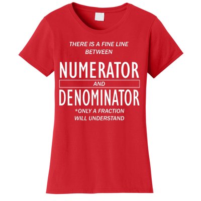 Funny Numerator And Denominator Math Fraction Women's T-Shirt