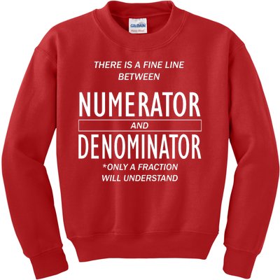 Funny Numerator And Denominator Math Fraction Kids Sweatshirt