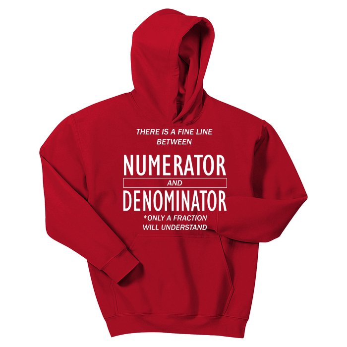 Funny Numerator And Denominator Math Fraction Kids Hoodie