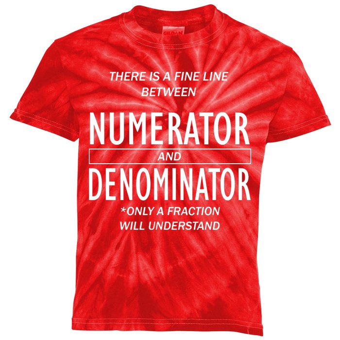 Funny Numerator And Denominator Math Fraction Kids Tie-Dye T-Shirt