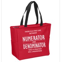 Funny Numerator And Denominator Math Fraction Zip Tote Bag
