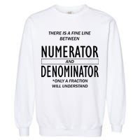 Funny Numerator And Denominator Math Fraction Garment-Dyed Sweatshirt