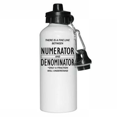 Funny Numerator And Denominator Math Fraction Aluminum Water Bottle