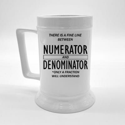 Funny Numerator And Denominator Math Fraction Beer Stein