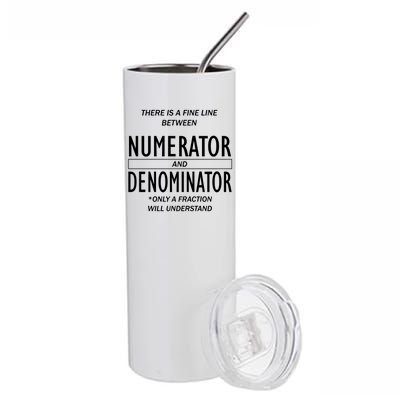 Funny Numerator And Denominator Math Fraction Stainless Steel Tumbler