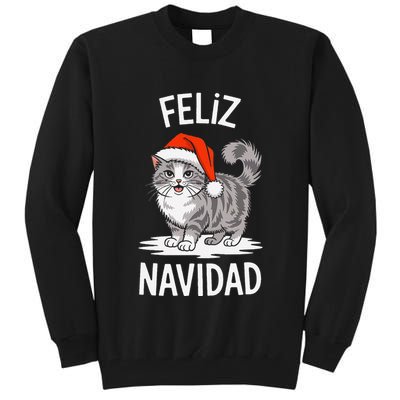 Feliz Navidad Australian Mist Cat Christmas Spanish Tall Sweatshirt