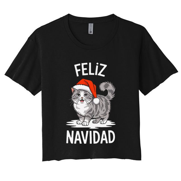 Feliz Navidad Australian Mist Cat Christmas Spanish Crop Top