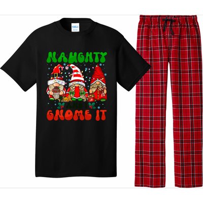 Funny Naughty And I Gnome It Christmas Gnomies Family Xmas Gift Pajama Set