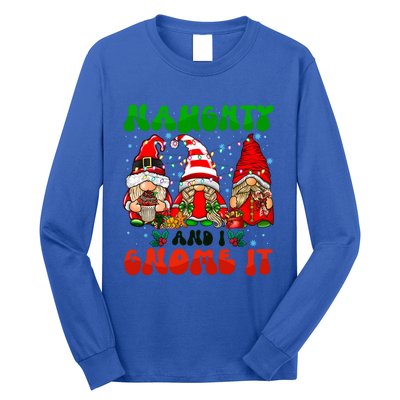 Funny Naughty And I Gnome It Christmas Gnomies Family Xmas Gift Long Sleeve Shirt