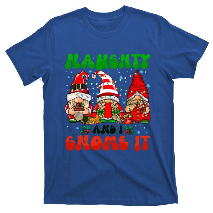 Funny Naughty And I Gnome It Christmas Gnomies Family Xmas Gift T-Shirt