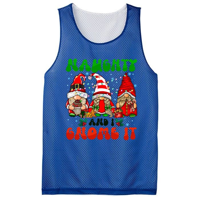 Funny Naughty And I Gnome It Christmas Gnomies Family Xmas Gift Mesh Reversible Basketball Jersey Tank