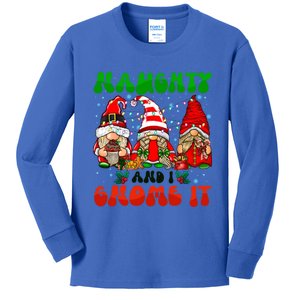 Funny Naughty And I Gnome It Christmas Gnomies Family Xmas Gift Kids Long Sleeve Shirt