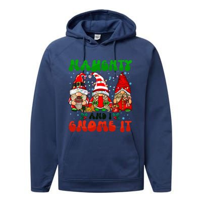 Funny Naughty And I Gnome It Christmas Gnomies Family Xmas Gift Performance Fleece Hoodie