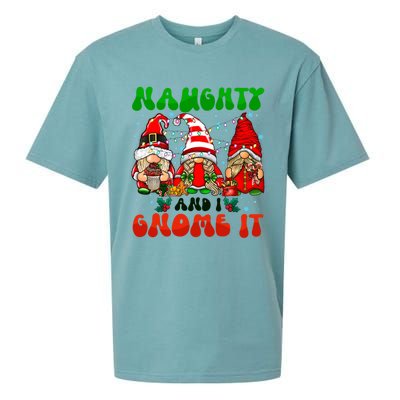 Funny Naughty And I Gnome It Christmas Gnomies Family Xmas Gift Sueded Cloud Jersey T-Shirt