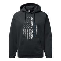 Forensic Nurse American Flag Forensic Nursing Performance Fleece Hoodie