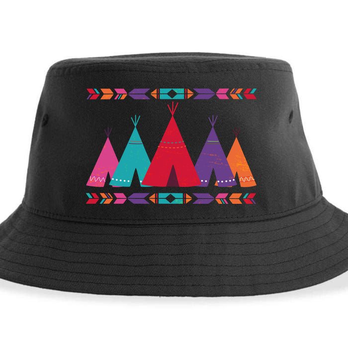 Funny Native American Pee Pattern 1 Sustainable Bucket Hat
