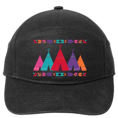 Funny Native American Pee Pattern 1 7-Panel Snapback Hat