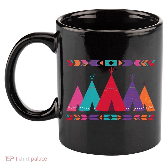 Funny Native American Pee Pattern 1 11oz C Handle Ceramic Mug