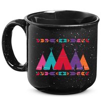 Funny Native American Pee Pattern 1 15oz Campfire Ceramic Mug