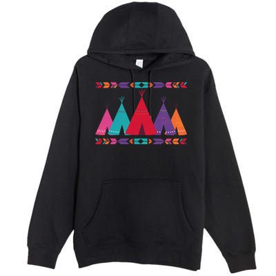 Funny Native American Pee Pattern 1 Premium Pullover Hoodie