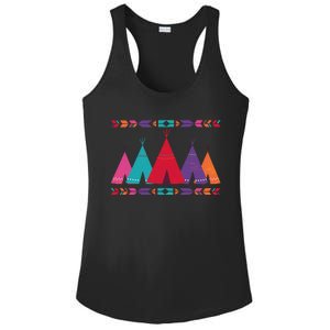 Funny Native American Pee Pattern 1 Ladies PosiCharge Competitor Racerback Tank