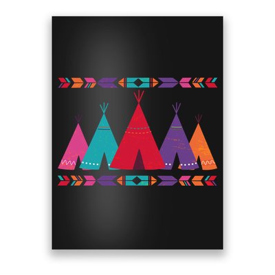 Funny Native American Pee Pattern 1 Poster