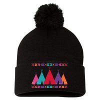 Funny Native American Pee Pattern 1 Pom Pom 12in Knit Beanie