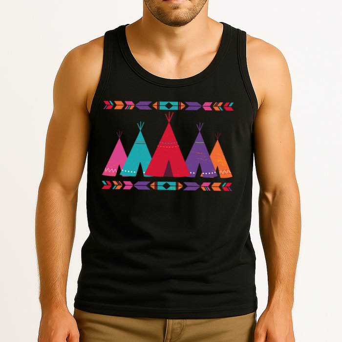 Funny Native American Pee Pattern 1 Tank Top