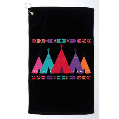 Funny Native American Pee Pattern 1 Golf Towel