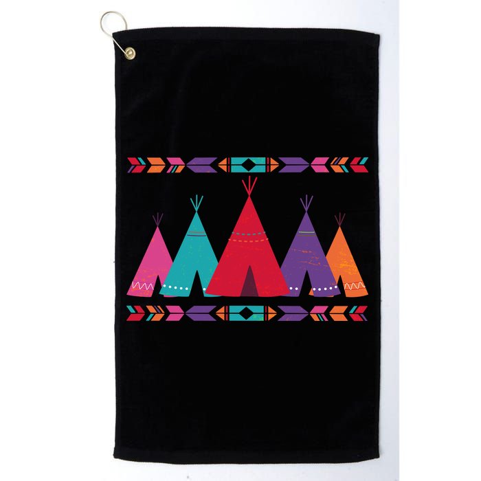Funny Native American Pee Pattern 1 Golf Towel