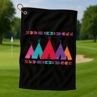 Funny Native American Pee Pattern 1 Golf Towel