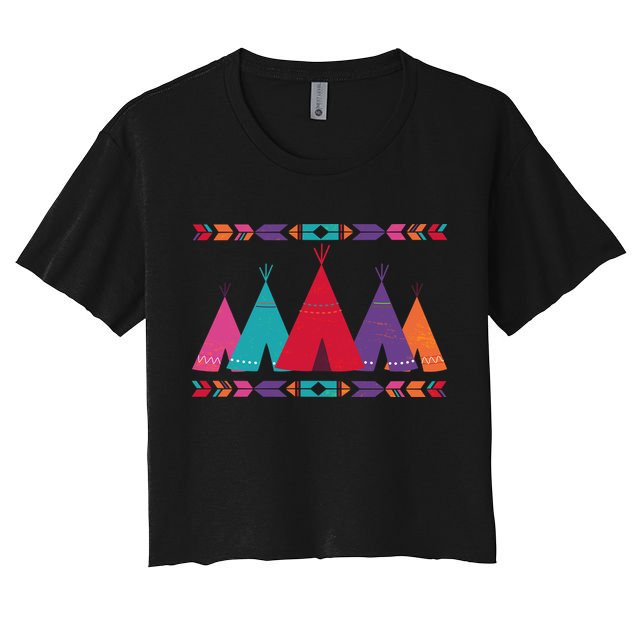 Funny Native American Pee Pattern 1 Crop Top