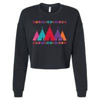 Funny Native American Pee Pattern 1 Cropped Pullover Crew