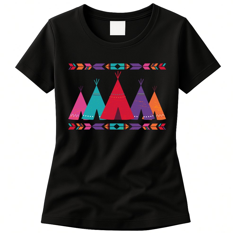 Funny Native American Pee Pattern 1 Womens T-Shirt