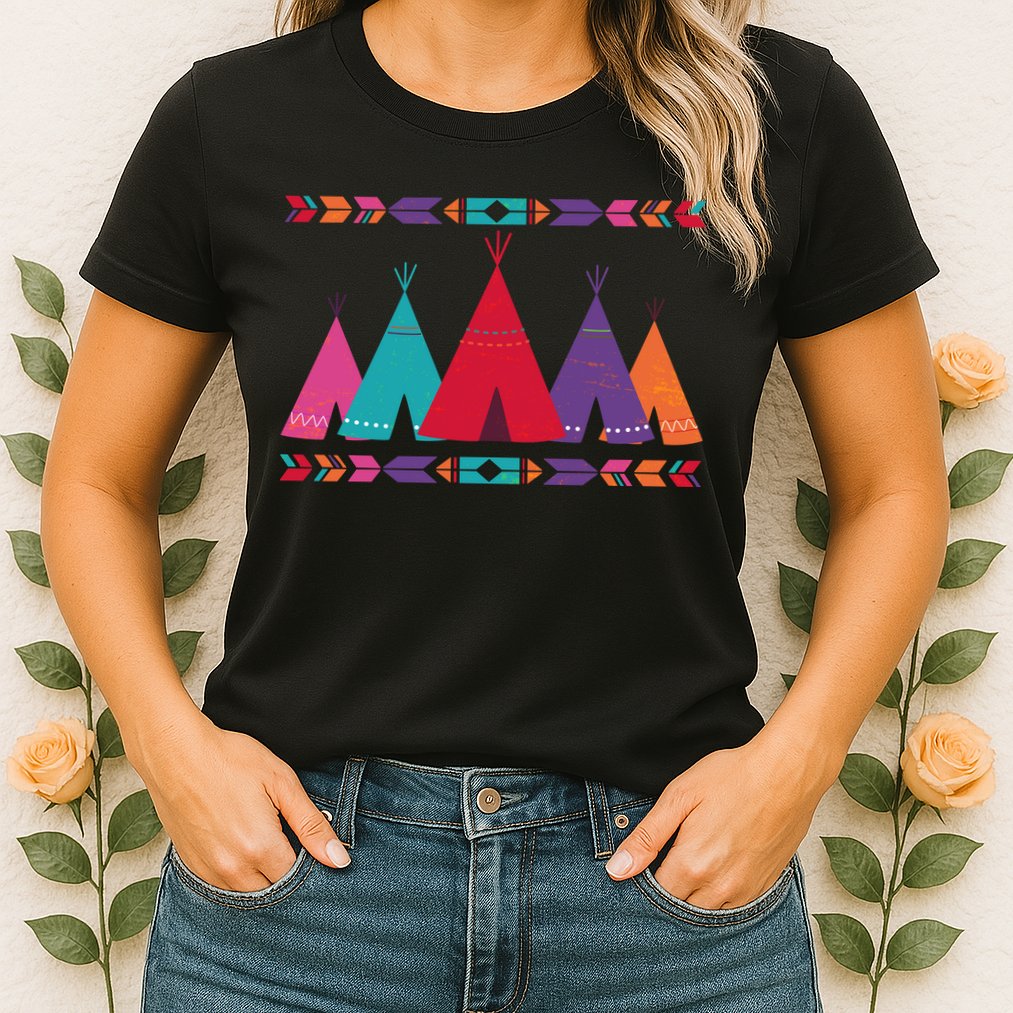 Funny Native American Pee Pattern 1 Womens T-Shirt