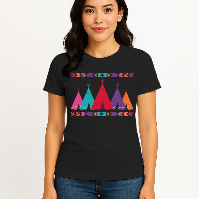 Funny Native American Pee Pattern 1 Womens T-Shirt