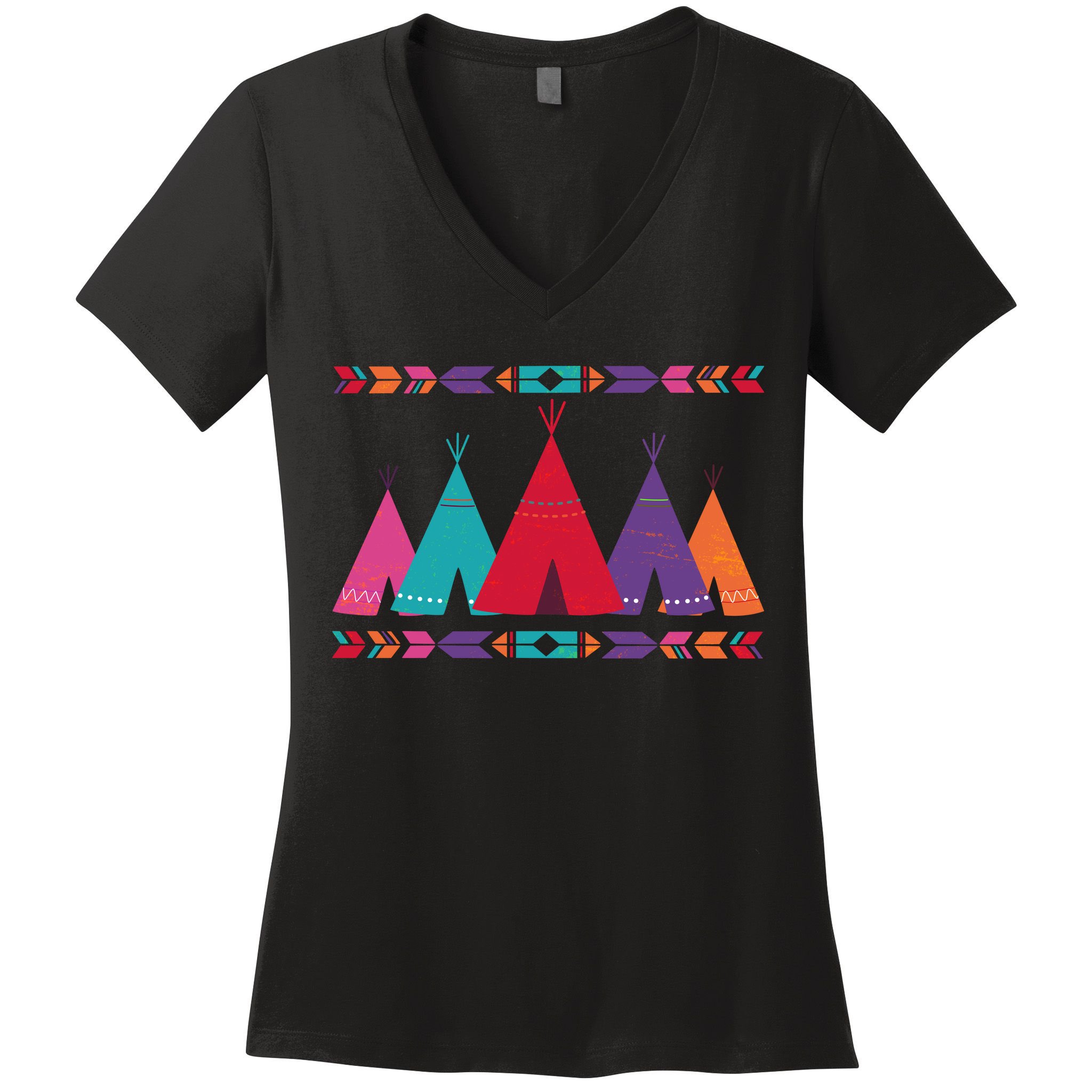 Funny Native American Pee Pattern 1 Women's V-Neck T-Shirt