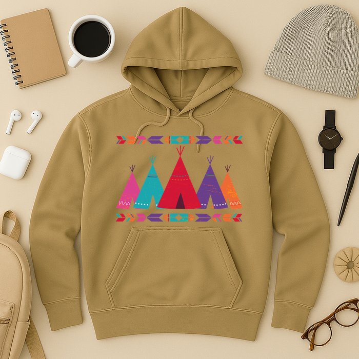 Funny Native American Pee Pattern 1 Hoodie