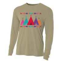 Funny Native American Pee Pattern 1 Cooling Performance Long Sleeve Crew