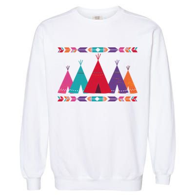 Funny Native American Pee Pattern 1 Garment-Dyed Sweatshirt