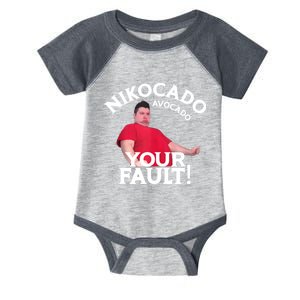 Funny Nikocado Avocado Your Fault Meme Fatty Fast Food Joke Infant Baby Jersey Bodysuit