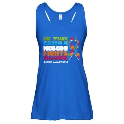 Family Nobody Alone April Ribbon Educate Autism Awareness Gift Ladies Essential Flowy Tank