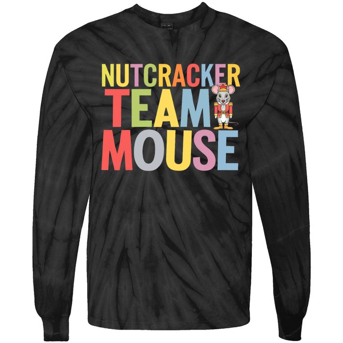 Funny Nutcracker Ballet Team Mouse Soldier Christmas Dance Tie-Dye Long Sleeve Shirt