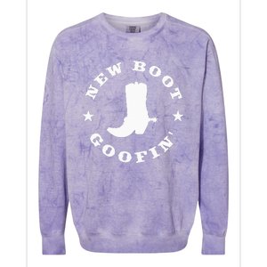 Funny New Boot Goofin Cowboy Boot Meme Quote Colorblast Crewneck Sweatshirt