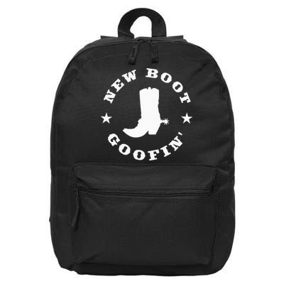 Funny New Boot Goofin Cowboy Boot Meme Quote 16 in Basic Backpack