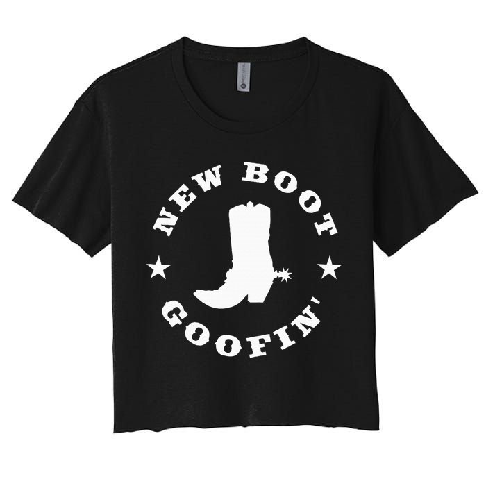 Funny New Boot Goofin Cowboy Boot Meme Quote Crop Top